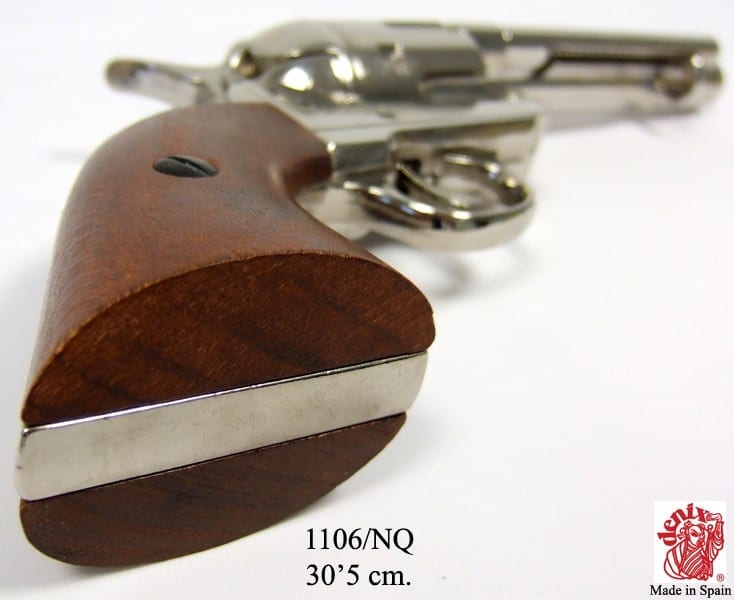 Nickel Finish Cavalry Barrel Replica Revolver - Image 3