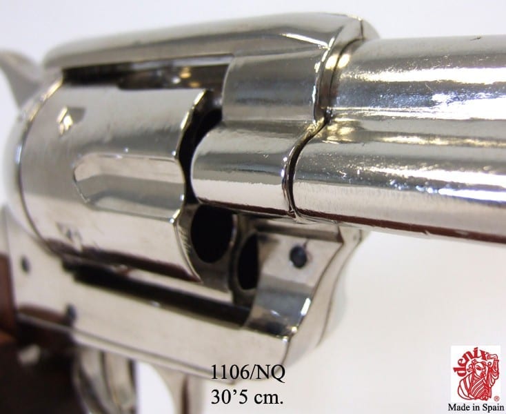 Nickel Finish Cavalry Barrel Replica Revolver - Image 7
