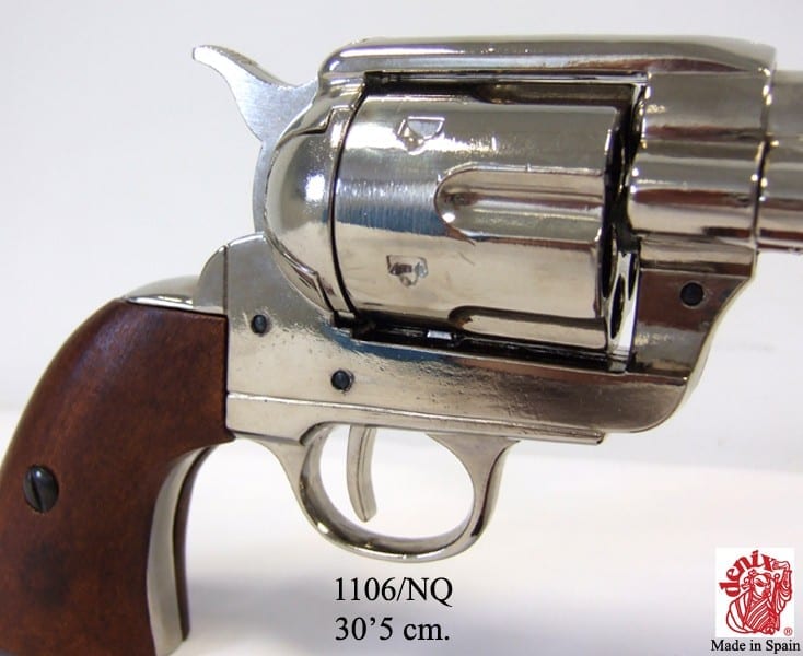 Nickel Finish Cavalry Barrel Replica Revolver - Image 6