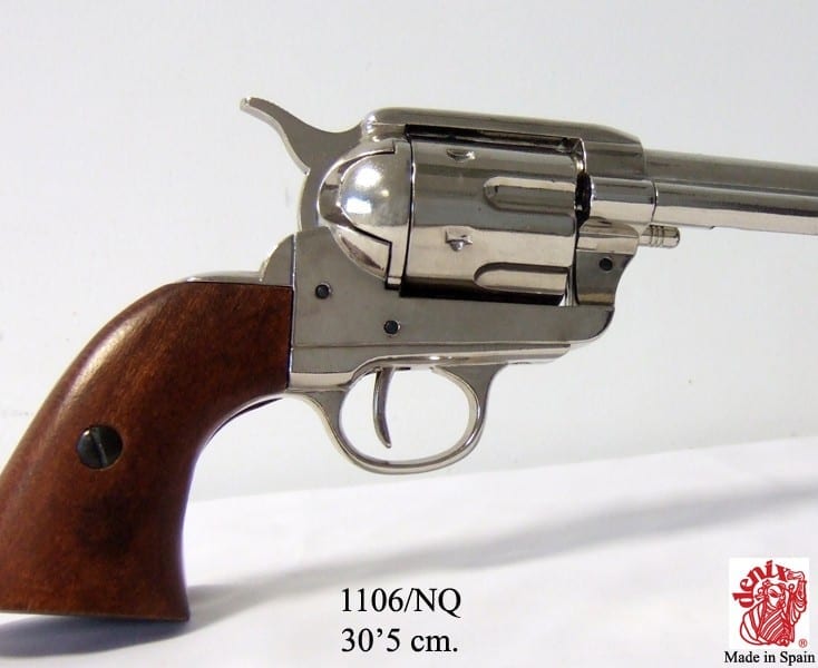 Nickel Finish Cavalry Barrel Replica Revolver - Image 5