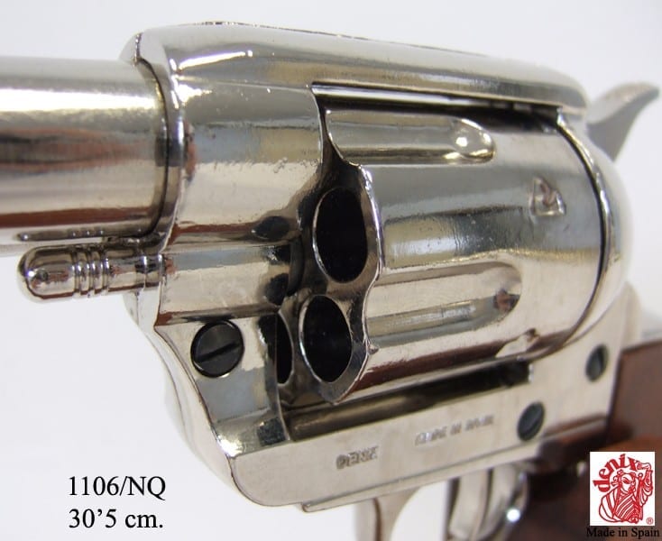 Nickel Finish Cavalry Barrel Replica Revolver - Image 4
