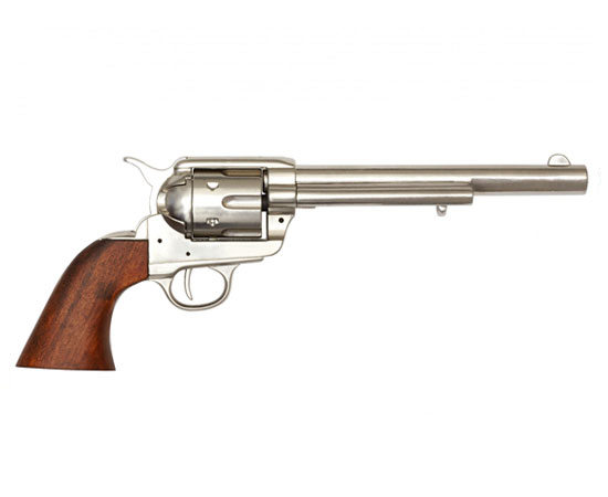 Cavalry Barrel 7.5" Replica Revolver - Nickel Finish
