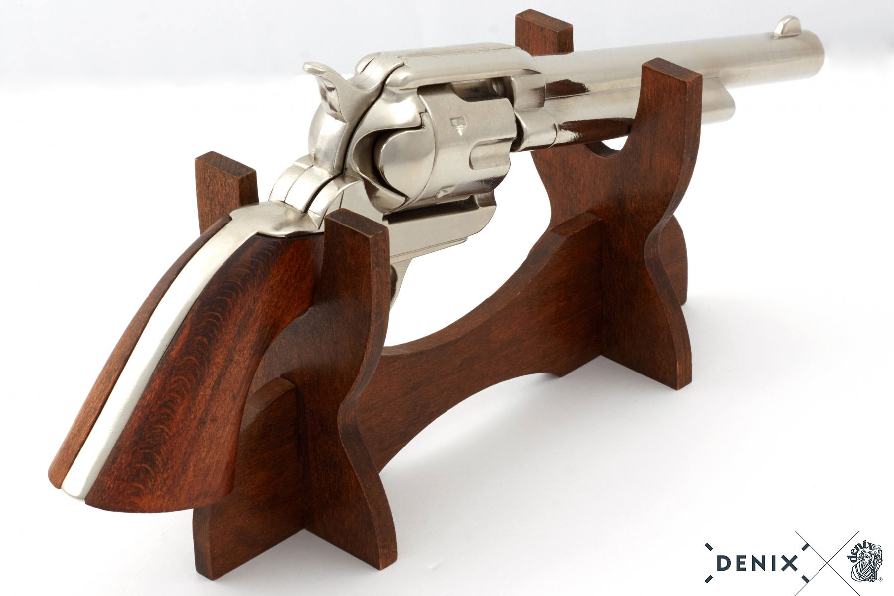 Cavalry Barrel 7.5" Replica Revolver - Nickel Finish - Image 3