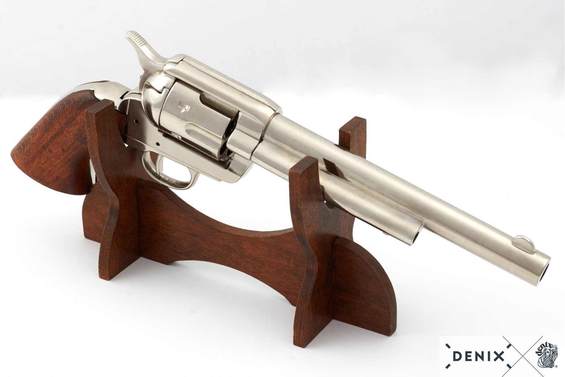Cavalry Barrel 7.5" Replica Revolver - Nickel Finish - Image 4