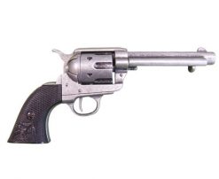 Gun Metal Grey Black Grip Replica Revolver