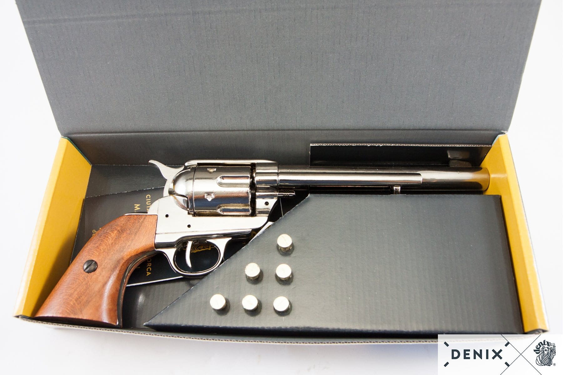 Cavalry Nickel Finish 7" Replica Revolver Gift Box - Image 13