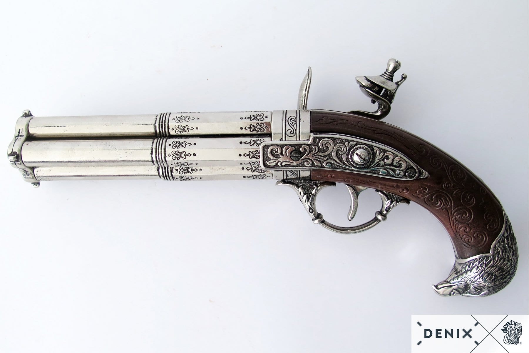 4Barrel Revolving Flintlock Pistol Replica Guns Canada