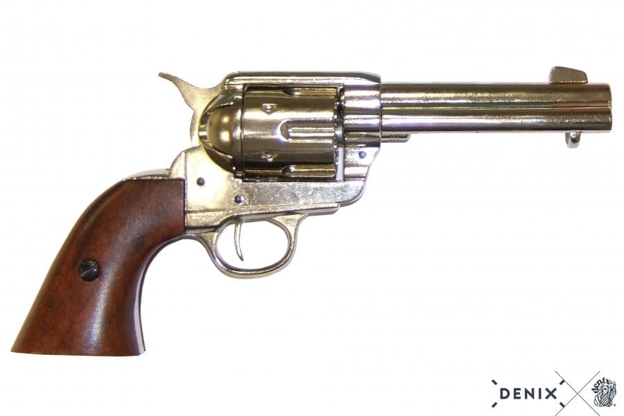 Nickel Finish Frontier 4.75" Replica Revolver