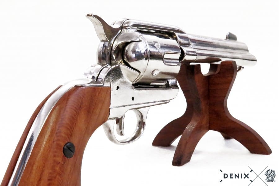 Nickel Finish Frontier 4.75" Replica Revolver - Image 4