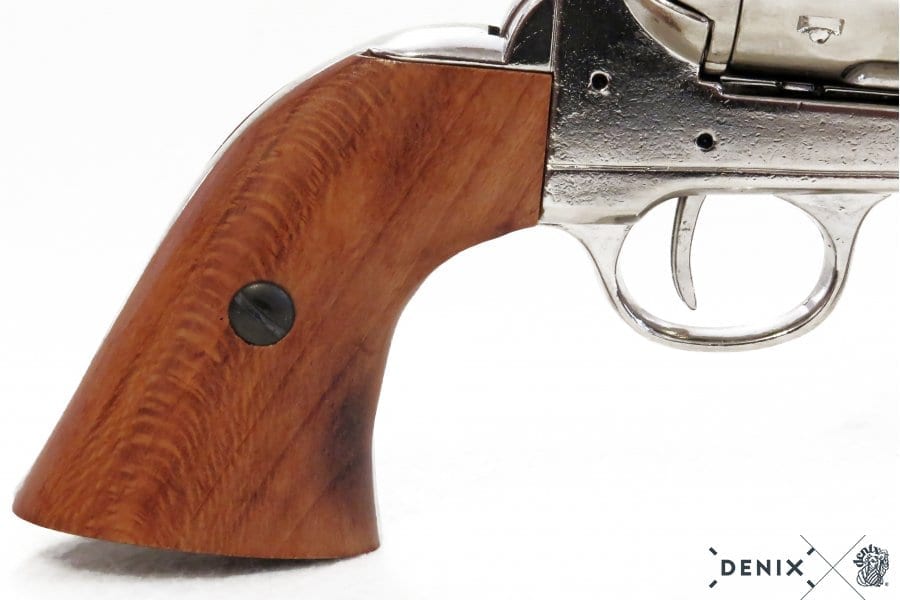 Nickel Finish Frontier 4.75" Replica Revolver - Image 5
