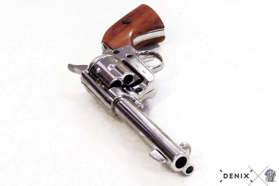 Nickel Finish Frontier 4.75" Replica Revolver - Image 2