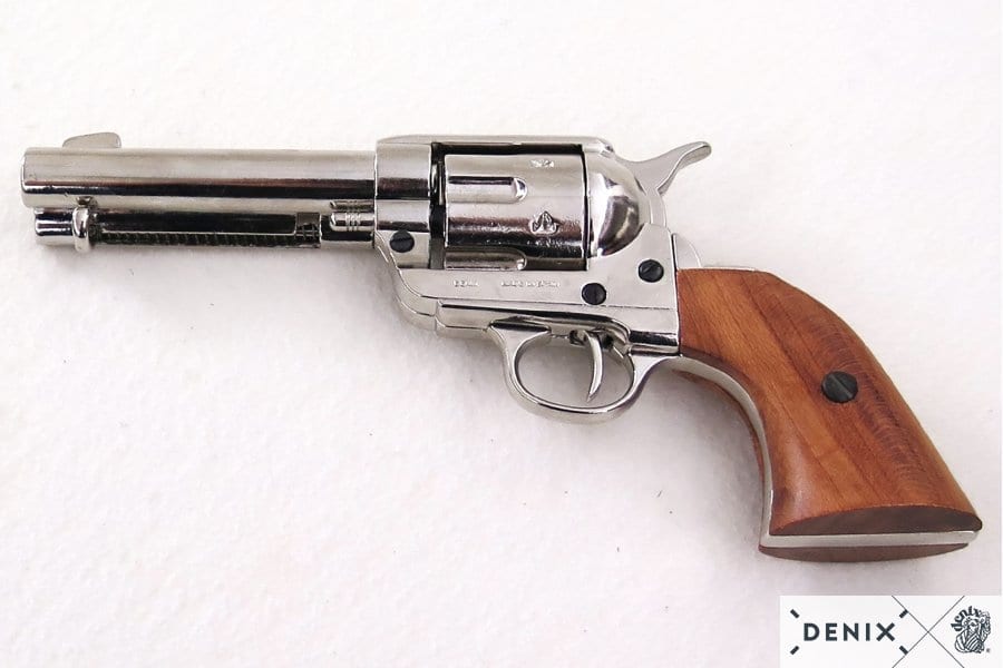 Nickel Finish Frontier 4.75" Replica Revolver - Image 8