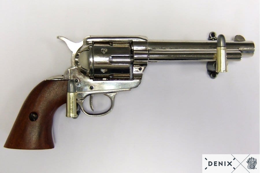 Nickel Finish Frontier 4.75" Replica Revolver - Image 9